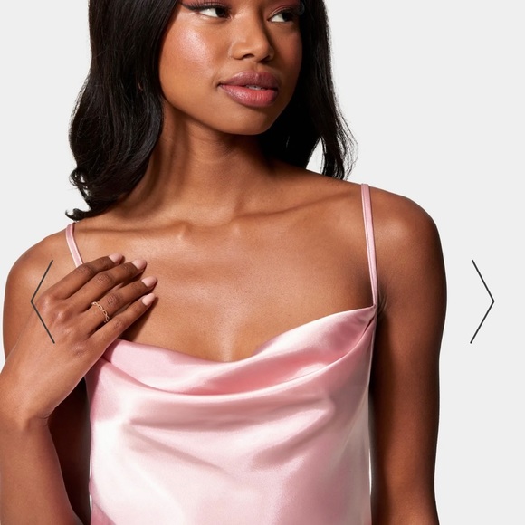 Bebe SATIN COWL NECK SLIP MIDI DRESS Small - Picture 3 of 7